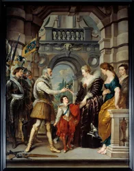 Enrique IV (1543-1610) partió para la Guerra Alemana y confió a la Reina María de Médicis (1573-1642) el gobierno de su reino el 20 de marzo