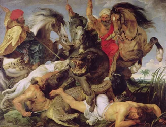 Caza de hipopótamos y cocodrilos, c.1615-16