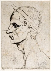 Julio César, de diez dibujos de ocho de los primeros doce Césares, después de las medallas de Giovanni da Cavino
