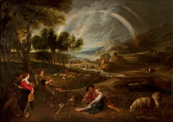 Paisaje con arco iris