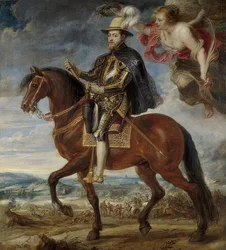 Rey Felipe II de España (1527-1598) a caballo