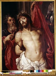 Corona de espinas, Ecce Homo (Corona de espinas, Ecce Homo). Pintura de Peter Paul (Pierre-Paul) Rubens (o Peter Paul o Petrus Paulus) (1577-1640)). Óleo sobre madera