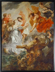 La perfecta reconciliación de la Reina y su Hijo (pintura sobre lienzo)