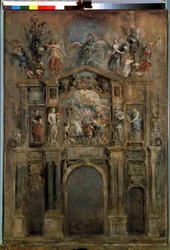 El arco de Fernando (El Arco de Fernando). Realizado para la llegada a los Países Bajos del gobernador español, Cardenal Infante Don Fernando de Austria (o Fernando de Habsburgo