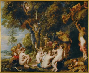 Ninfas y sátiros (pintura sobre lienzo)