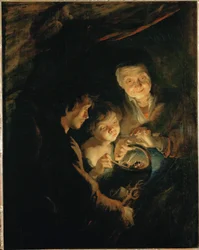 Anciana con un brasero, c.1618-20 (pintura sobre madera de roble)