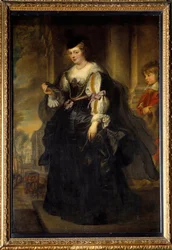 Retrato de Helene Fourment en el carruaje. Helene Fourment (1614-1673), segunda esposa del pintor. Pintura de Peter Paul Rubens (1577-1640), escuela flamenca