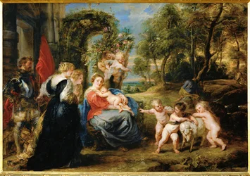 Descanso en la huida a Egipto, c.1632-35 (pintura sobre madera)