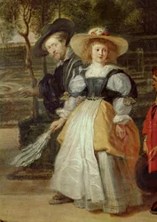 Rubens y su segunda esposa Helene Fourment en el jardín (óleo sobre lienzo)