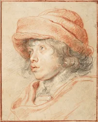 Nicolaas, hijo de Rubens, con un gorro de fieltro rojo, 1625-1627