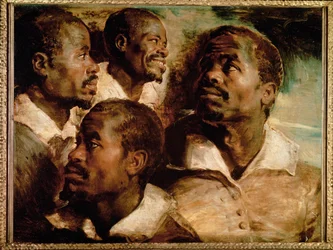 Estudios de la cabeza de un hombre negro