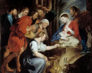 La adoración de los pastores (detalle)