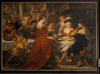 El festín de Herodes. Salomé trayendo la cabeza de San Juan Bautista en una bandeja