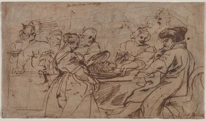 El festín de Herodes recto Tomiris con la cabeza de Ciro verso, c. 1637-1638