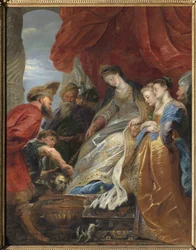 La reina de los escitas Tomiris sumerge la cabeza de Ciro el Grande en un jarrón lleno de sangre para vengar a su hijo