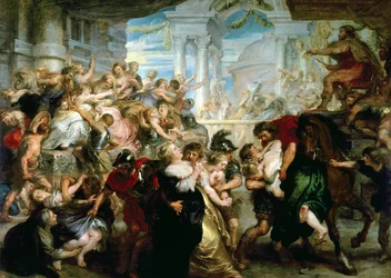 El rapto de las Sabinas, c.1635-40 (óleo sobre tabla)