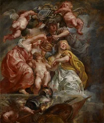 La unión de Inglaterra y Escocia (Carlos I como el Príncipe de Gales), c.1633-34