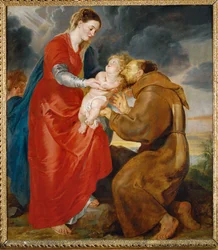 La Virgen presenta el niño Jesús a San Francisco