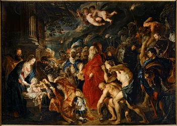 La adoración de los Reyes Magos (pintura sobre lienzo)