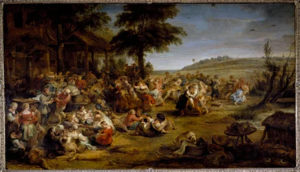La feria (óleo sobre madera)