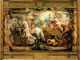 El triunfo de la Iglesia sobre la Furia, la Discordia y el Odio (pintura sobre madera)