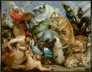 Caza del tigre, hacia 1616, 2,56 x 3,24 m, Rennes, Museo de Bellas Artes