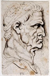 Vespasiano, de diez dibujos de ocho de los primeros doce Césares, después de las medallas de Giovanni da Cavino