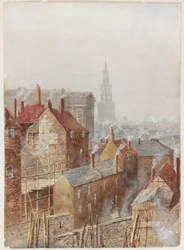 Newcastle upon Tyne desde el High Level Bridge (acuarela sobre papel)