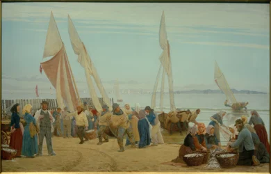 Mañana en Hornbaek. Los pescadores llegan a tierra