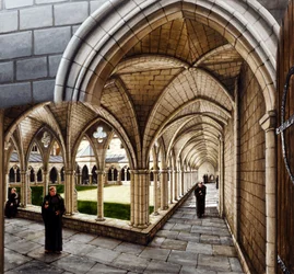 Claustro en la Abadía de San Agustín, siglo XIII, c1990-2010