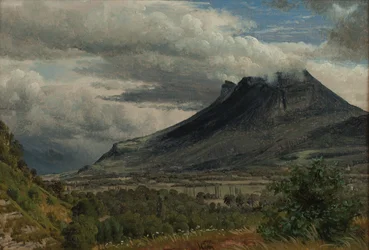 El macizo del Granier, vista tomada desde la Cluse de Chambéry 1850 Óleo sobre papel
