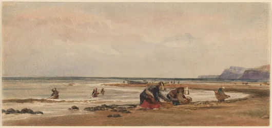 Recolectoras de algas en la costa de Redcar, Yorkshire