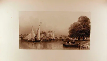 Vista del puente Folly en el año 1827