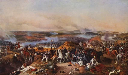 La batalla de Borodino (litografía en color)