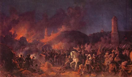 La batalla de Polotzk (litografía en color)