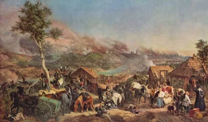 La batalla de Smolensk (litografía en color)