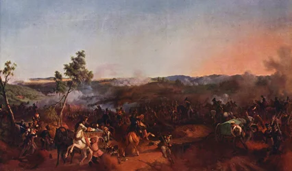 La batalla de Valoutine (litografía en color)
