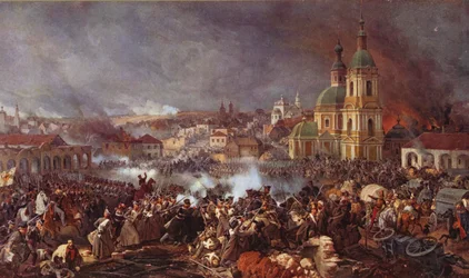 La batalla de Viazma (litografía en color)