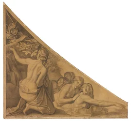Artemisa, sorprendida por Acteón. Cartón para las pinturas del techo de la Gliptoteca de Múnich