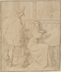 Siete dibujos de los Nibelungos: 3. La traición de Hagen. 1812-17