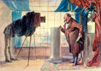 Comerciante en el fotógrafo, 1860s