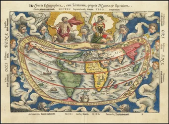Mapa de 1553 - Charta Cosmographica, Cum Ventorum Propria Natura et Operatione