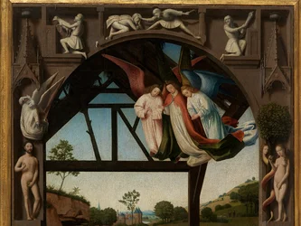 Detalle de la Adoración del Niño Jesús