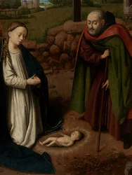 Detalle de la Adoración del Niño Jesús