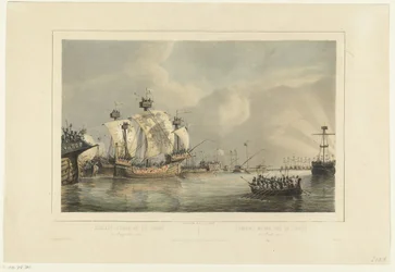 Batalla naval en el Gouwe, 1304
Combat naval sur la Gouwe 11 Augustus 1304 / Combat naval sur la Goude 11 Aout 1304 (título en el objeto)