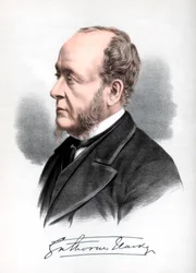 Gathorne Hardy, primer conde de Cranbrook, político conservador británico, c1890