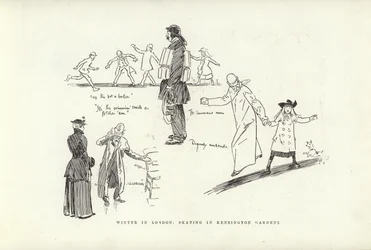 Invierno en Londres, patinaje en los Jardines de Kensington