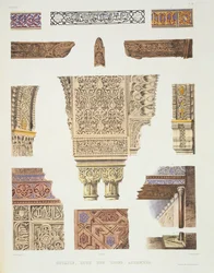 Detalles del Patio de los Leones, Alhambra, de 