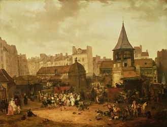 Celebración en Les Halles para conmemorar el nacimiento del Delfín Luis de Francia (1781-89) 21 de enero de 1781, 1783
