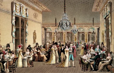El Gran Salón del Café Frascati. Litografía de Philibert-Louis Debucourt (1755-1832)